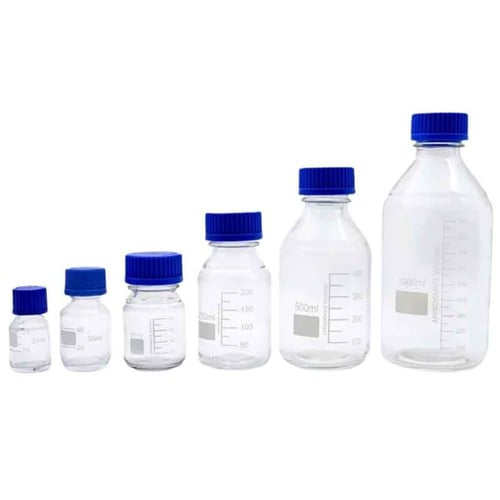 حافظة عطور فاخرة بغطاء ازرق متعدة الاحجام