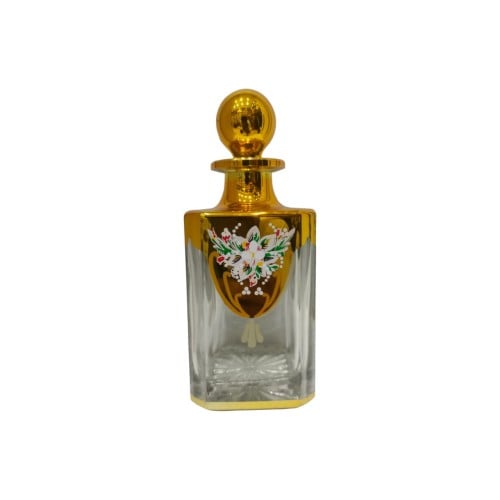 علب زجاج كرستال فارغ لعرض العود ذهبي - 400 مل