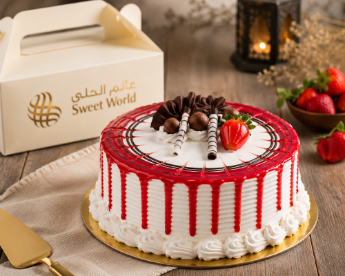 كيكة فراولة الشوكولاتة