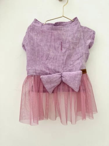 Pink dress below the dress of pink tulle