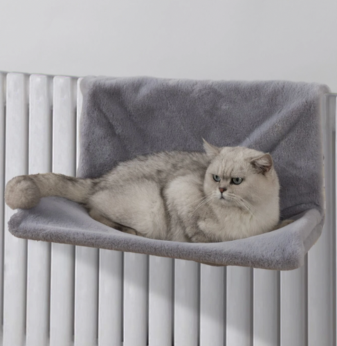 سرير معلق للقطط باللون الرمادي - Hanging bed for c...