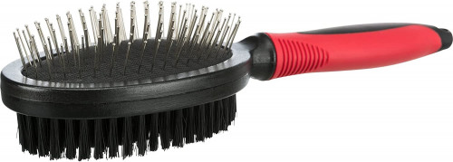 Trixie Double Sided Brush Nylon and Metal Bristles