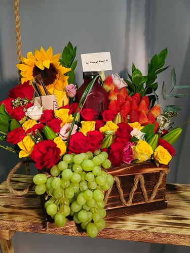 بوكيه سيجنتشر مع الفواكه والورد