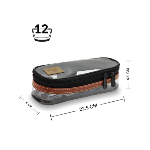 حافظة 12 فنجال شفاف بني