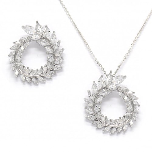 طقم غصن شوبارد المذهل "قلادة وحلق" - روديوم