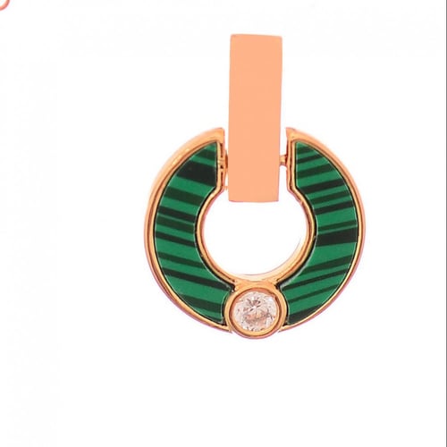 طقم حلقة الملاكيت "قلادة وحلق" - مطلي ذهب