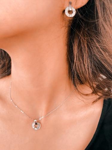 طقم السديم قلادة مع حلق بتصميم حجر ملاكيت لون أخضر...