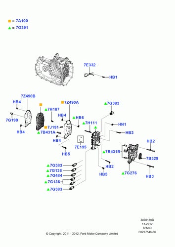 شريحة قير فيوجن MKC/MKT/MK\/تورس/ايكوسبورت/اكسبلور...