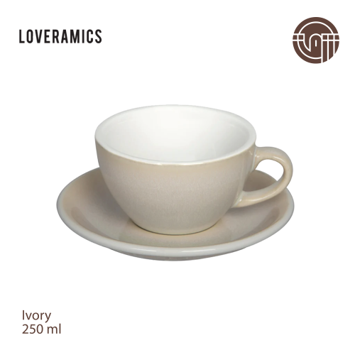 كوب وصحن لوفرامكس سعة 250 مل - عاجي
