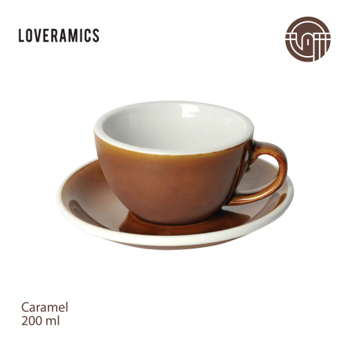 كوب وصحن لوفرامكس سعة 200 مل -كراميل
