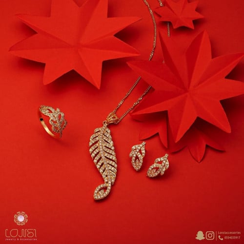 طقم زركون ناعم مطلي