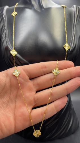 سبحه فضه تصميم ألماس7 وردات (طول40سم)