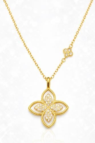 عقد فضه تصميم الماس عيار 925