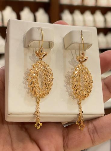 حلق ذهب عيار 21 الوزن 5.22