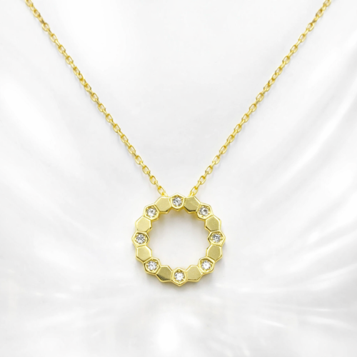 عقد فضه تصميم الماس عيار 925