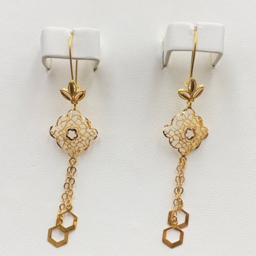 حلق ذهب عيار 21الوزن 3.26