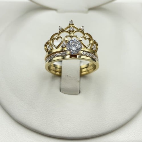 خاتم ذهب عيار 18الوزن 4.88 المقاس 6 ونص امريكي