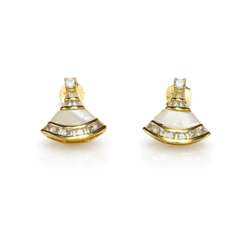 حلق فضه تصميم الماس عيار 925