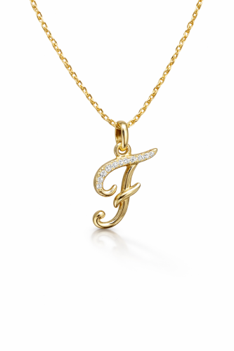عقد فضه عيار925 (حرف F)