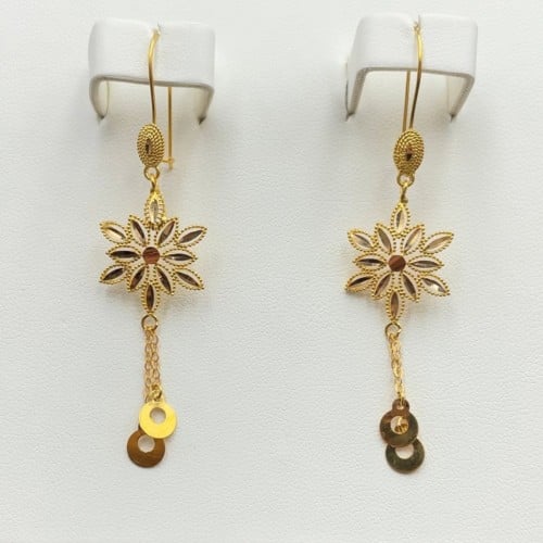 حلق ذهب عيار 21الوزن 3.56