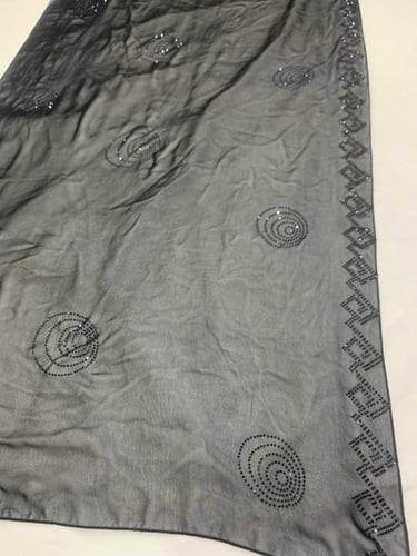 طرحة طبيعي شفافه غير مخرمة كرستال اسود