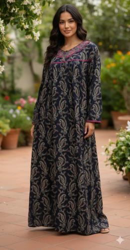 قميص كشميري كم طويل بكسرات