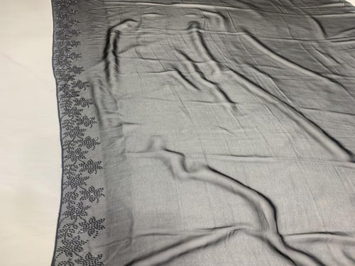 طرحة طبيعي شفافه غير مخرمة تطريز طرف واحد كرستال ا...