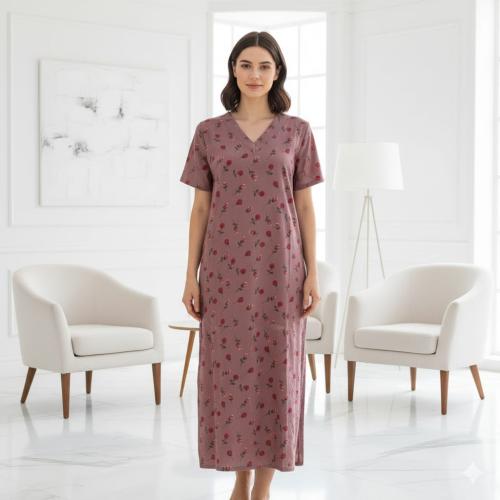 قميص نسائي ريون نص كم ميد