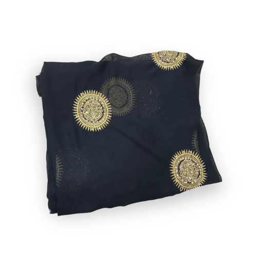 قماش شيفون مطرز بخيط وكرستال