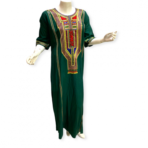 جلابية عسيري ملونة تطريز امام