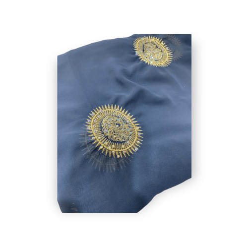 قماش شيفون مطرز بخيط وكرستال