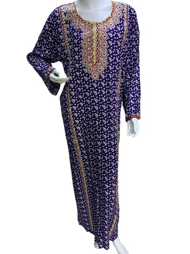 جلابية قطن مطرزة بخيط