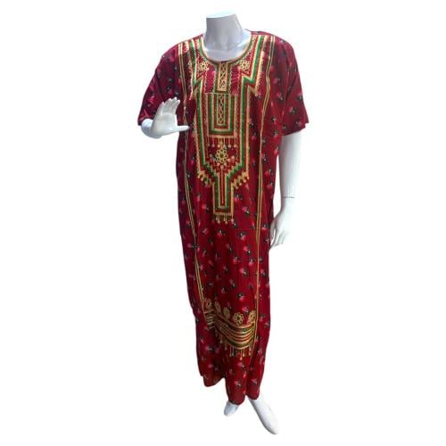 جلابية ريون مطرزة كم قصير