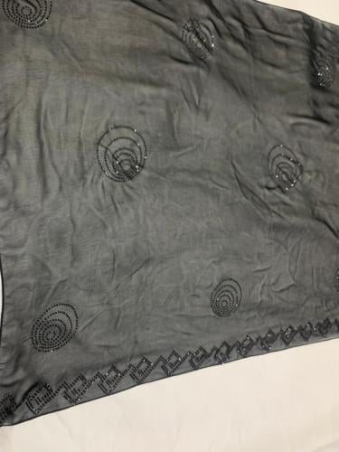 طرحة طبيعي شفافه غير مخرمة كرستال اسود