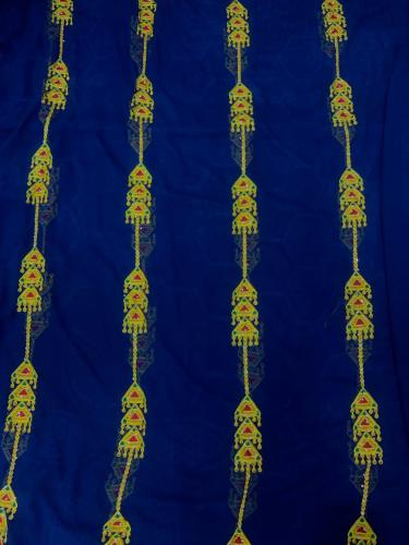 درع عسيري شيفون مطرز بخيط ٣متر ونصف (عرض واحد )