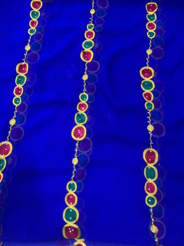 درع عسيري شيفون مطرز بخيط ٣متر ونصف (عرض واحد )