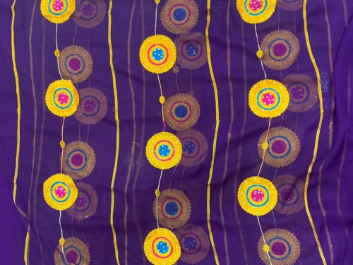 درع شيفون تطريز خيط مع كرستال