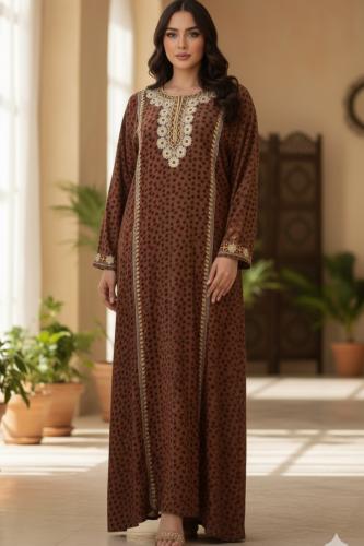 جلابية قطن مطرزة