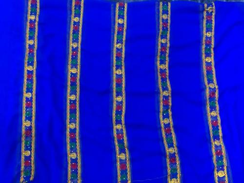 درع عسيري شيفون مطرز بخيط ٣متر ونصف (عرض واحد )