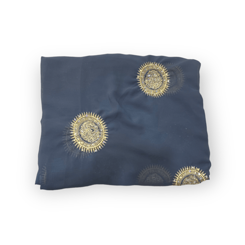 قماش شيفون مطرز بخيط وكرستال