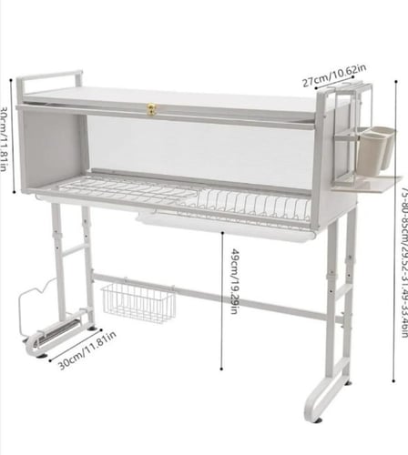 رف تجفيف الصحون فوق الحوض اسود