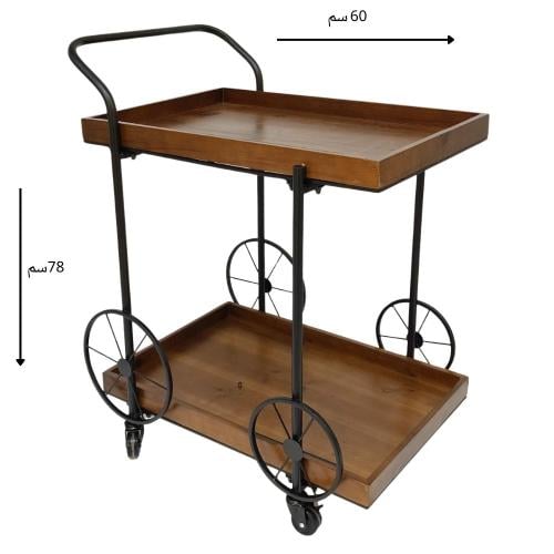 ترولي خشب 2 دور بني اسود