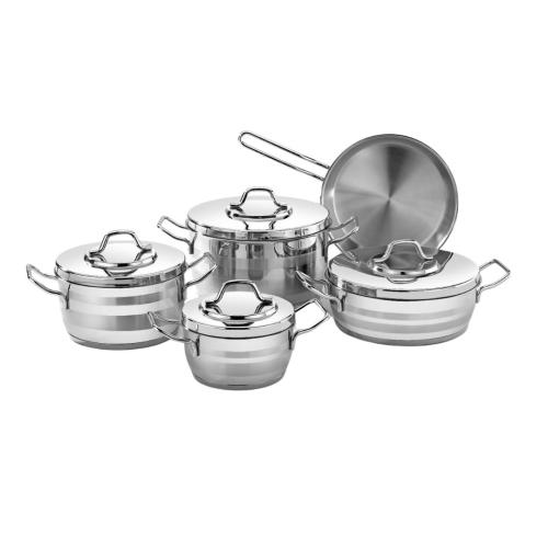 طقم قدور استيل تركي 9 قطع بجودة عالية 18/10 VIVALD...
