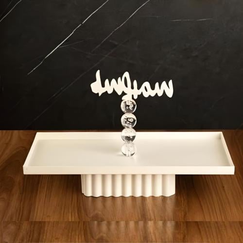 صحن تقديم رمضاني استيل لون ابيض ( سمبوسة)