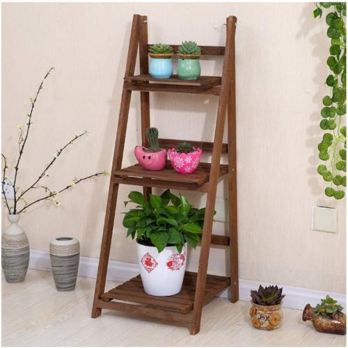 منظم تحف وزهور 3 ادوار خشبي بني