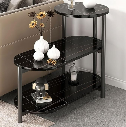 طاولة خشب بديل الرخام 3 دور اسود