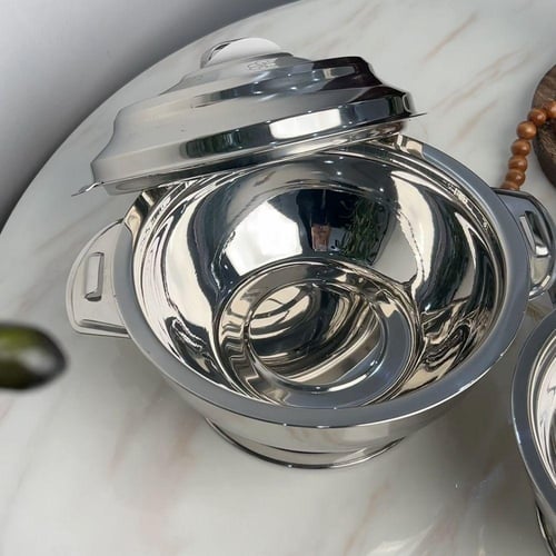 طقم حافظات استيل وذهبي 3 قطع وسط 1500+2500+3500