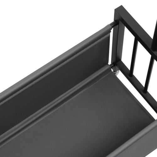 علاقة ملابس ذهبي مع سلة سفلية جلد اسود