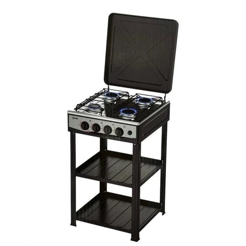 موقد غاز مع ستاند طاولة ماركة كراون اسود