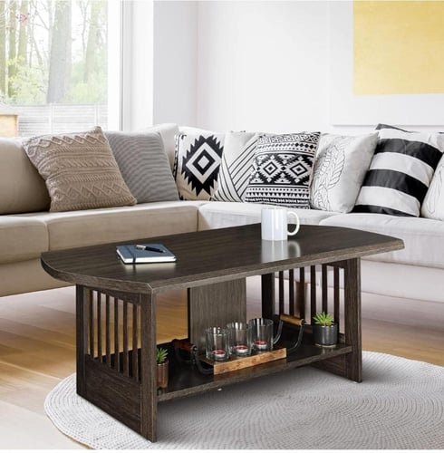 طاولة قهوة خشب ماليزي بتصميم أنيق